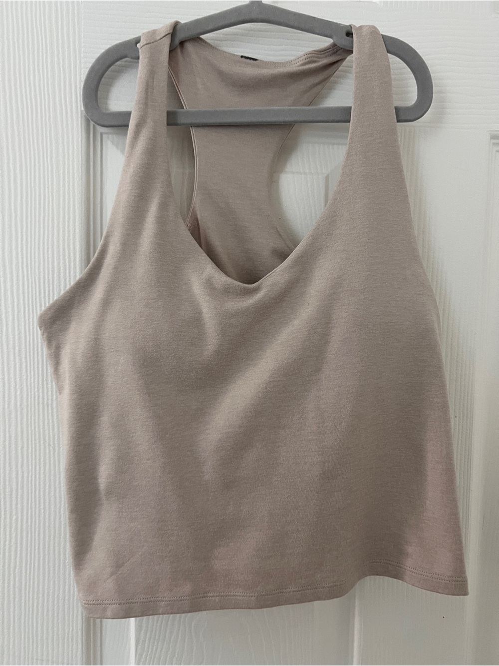 Vuori M Sleeveless Racerback Crop Tank Top - ecru